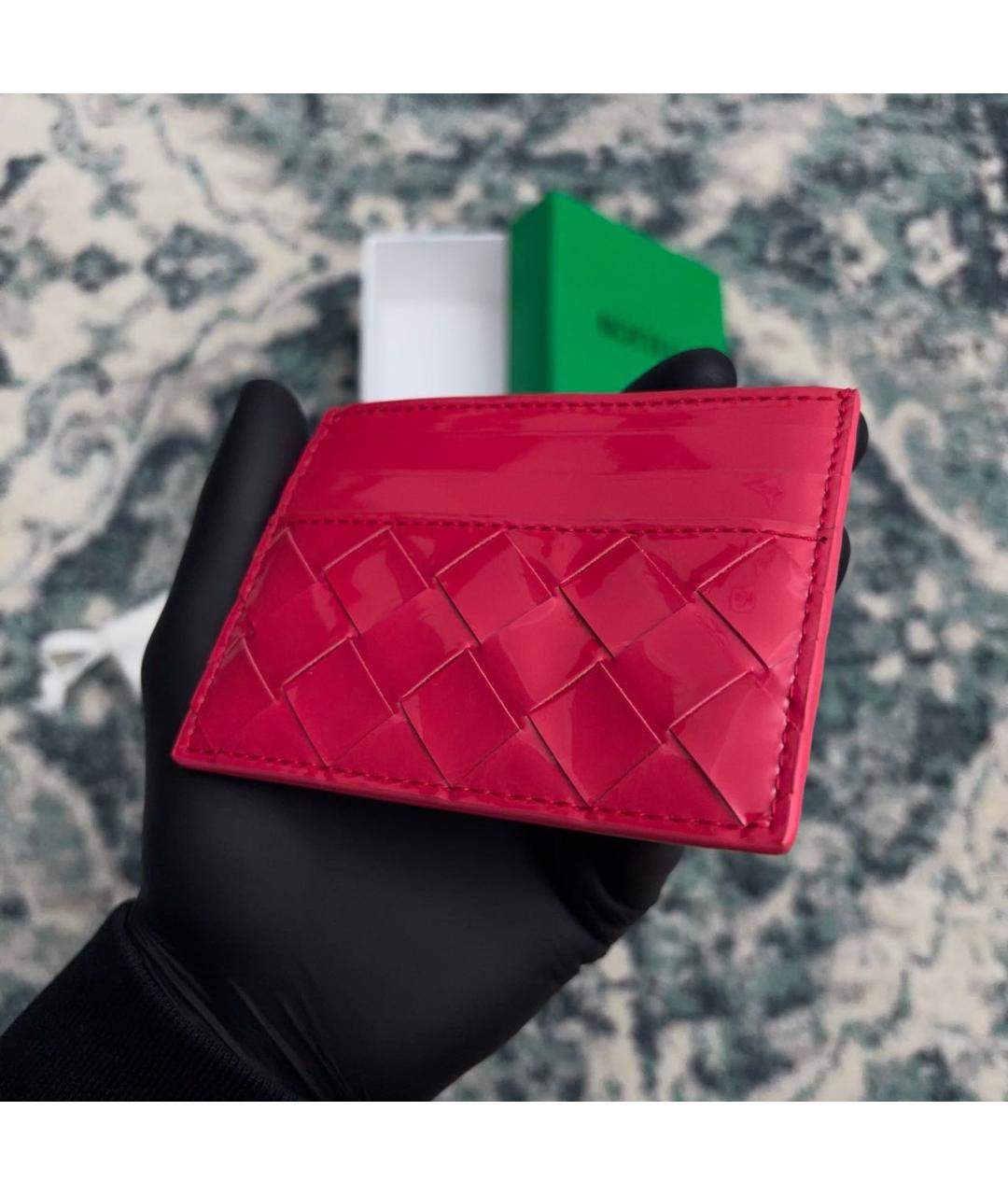 BOTTEGA VENETA Розовый кожаный кардхолдер, фото 5