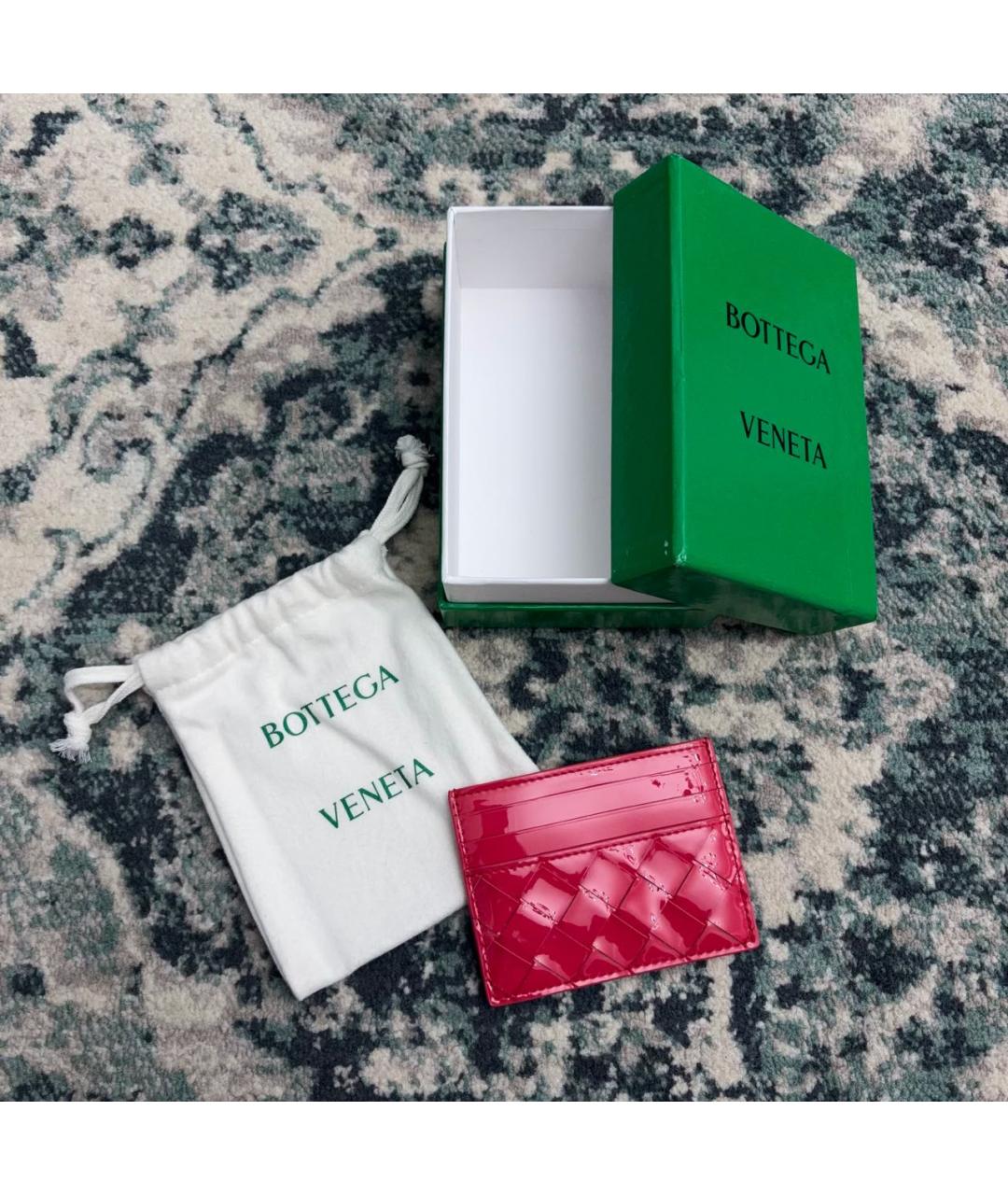 BOTTEGA VENETA Розовый кожаный кардхолдер, фото 2