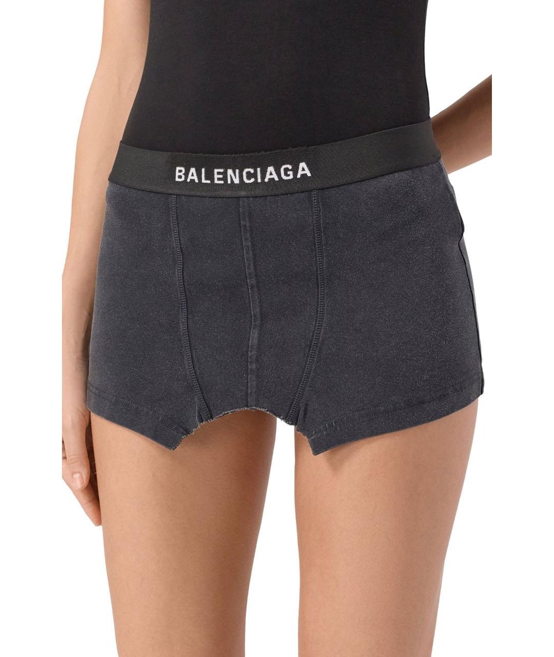 BALENCIAGA Серая хлопковая юбка мини, фото 4