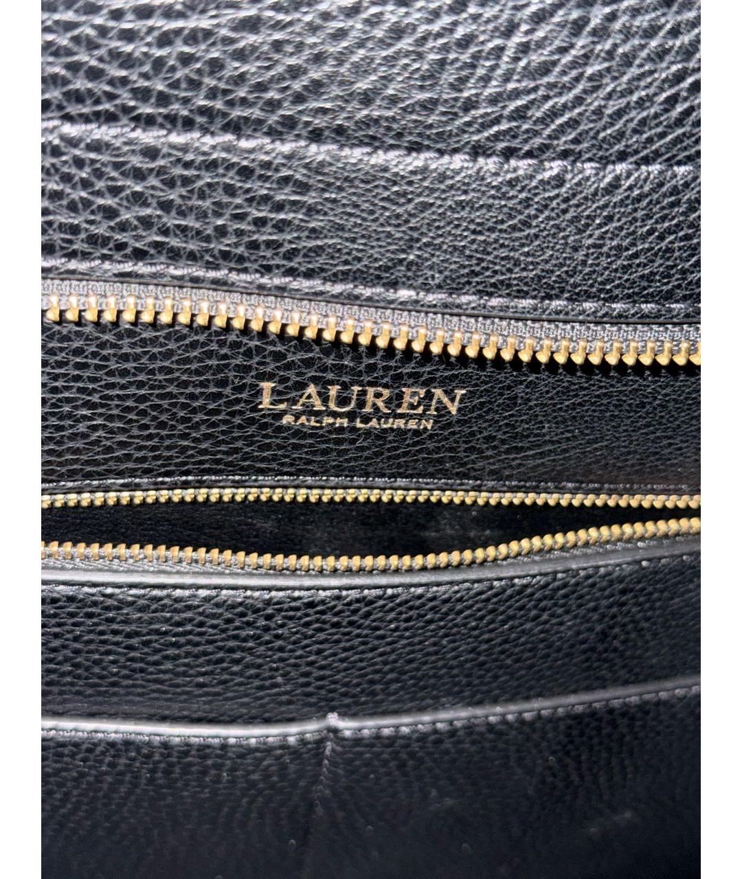 RALPH LAUREN Черная кожаная сумка тоут, фото 3