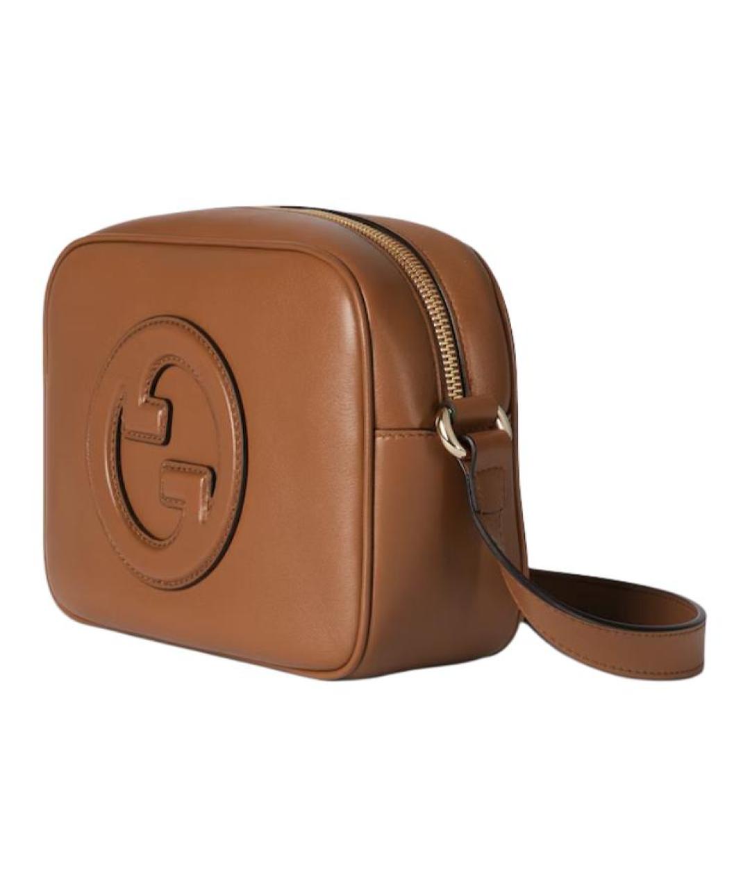 GUCCI Коричневая кожаная сумка через плечо, фото 2