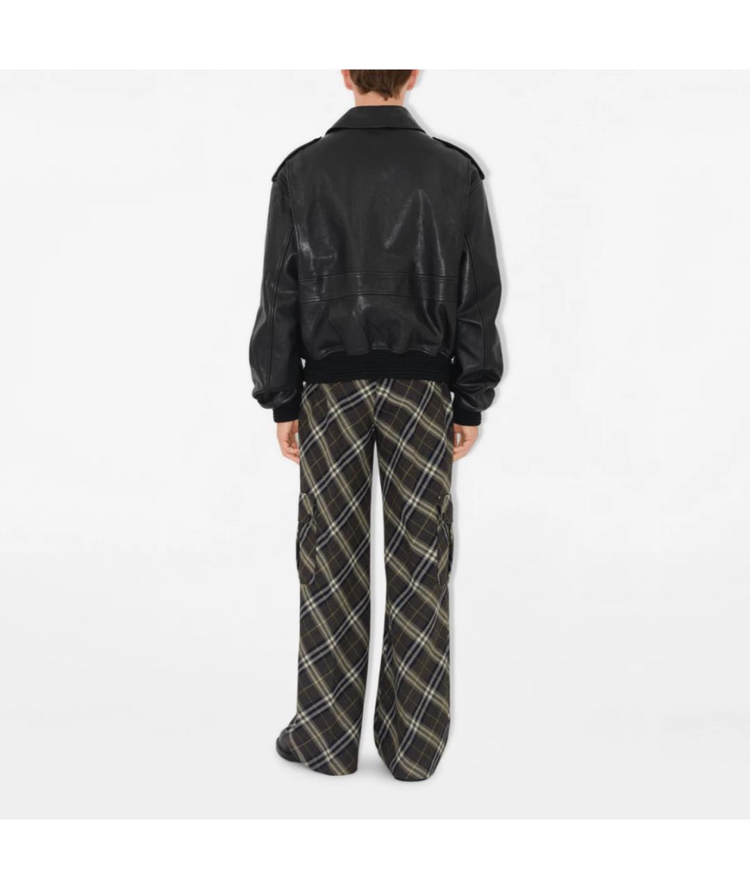 BURBERRY Черный кожаный пуховик, фото 3