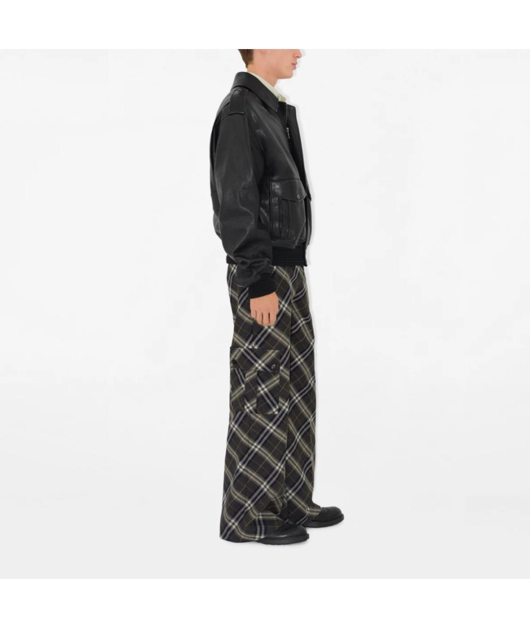 BURBERRY Черный кожаный пуховик, фото 4