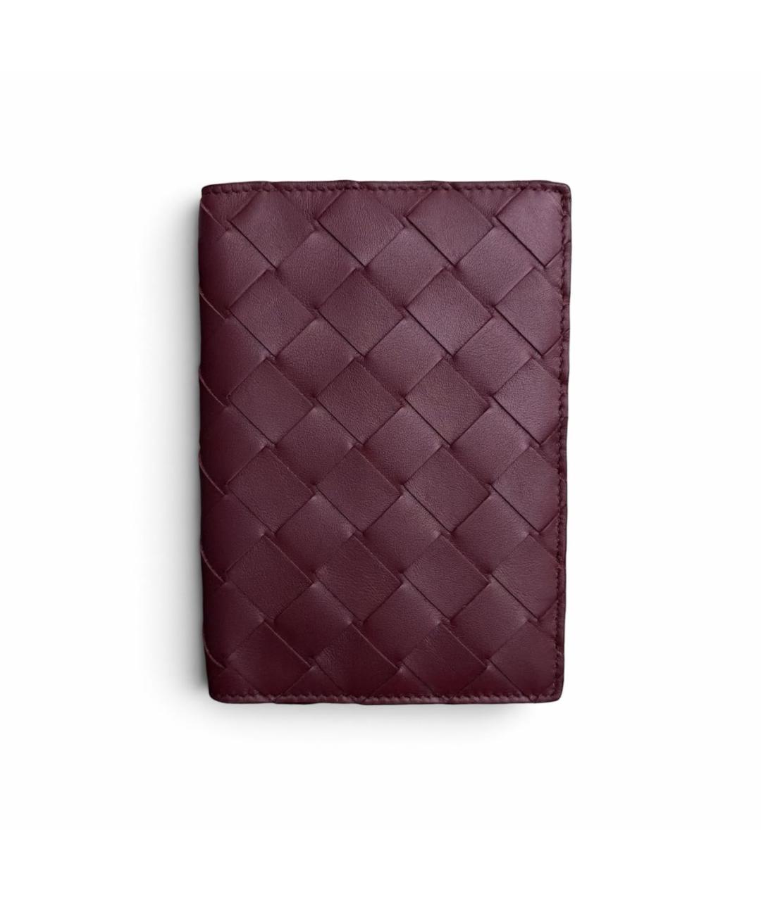 BOTTEGA VENETA Бордовый кожаный кардхолдер, фото 8