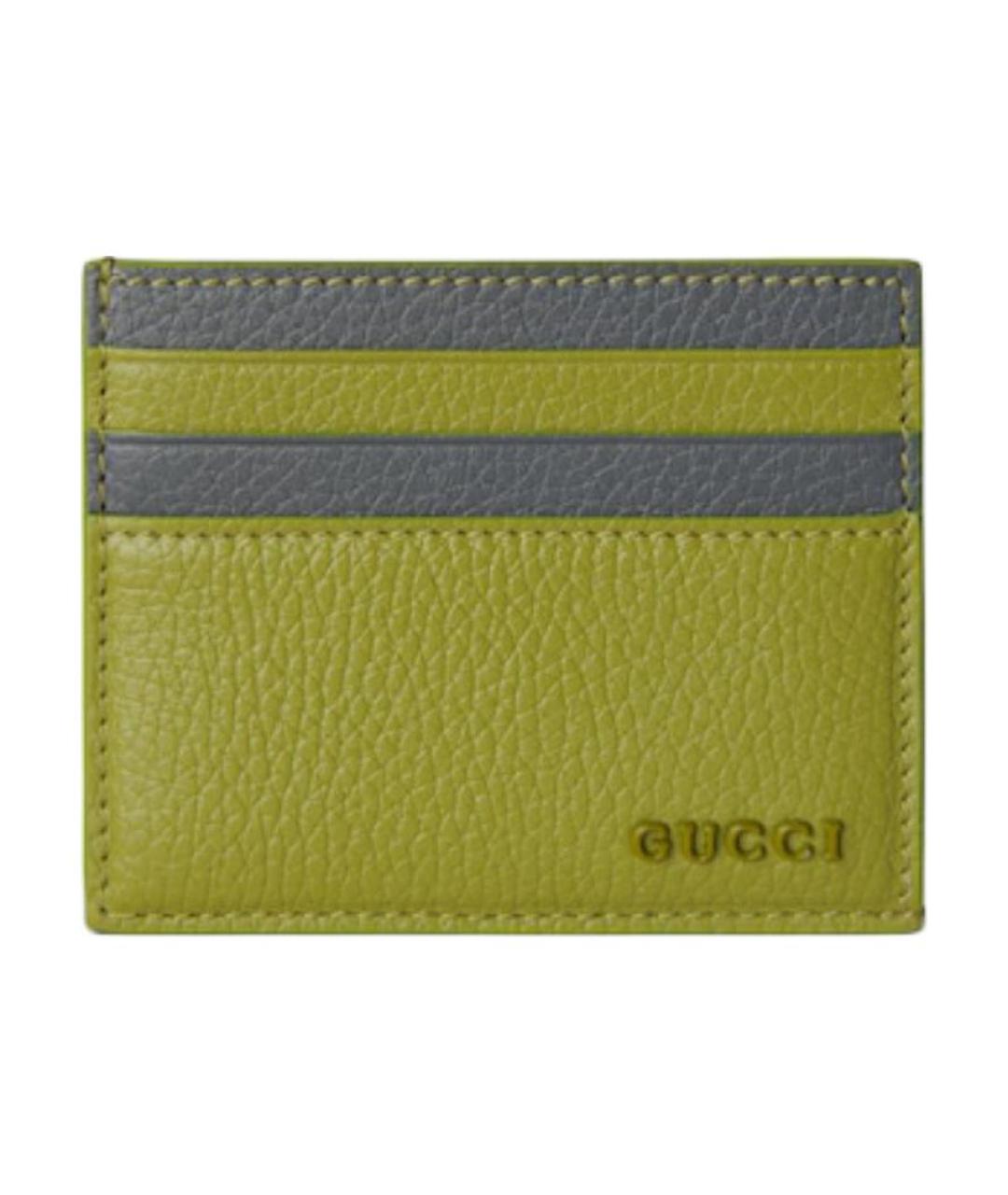 GUCCI Зеленый кожаный кардхолдер, фото 1