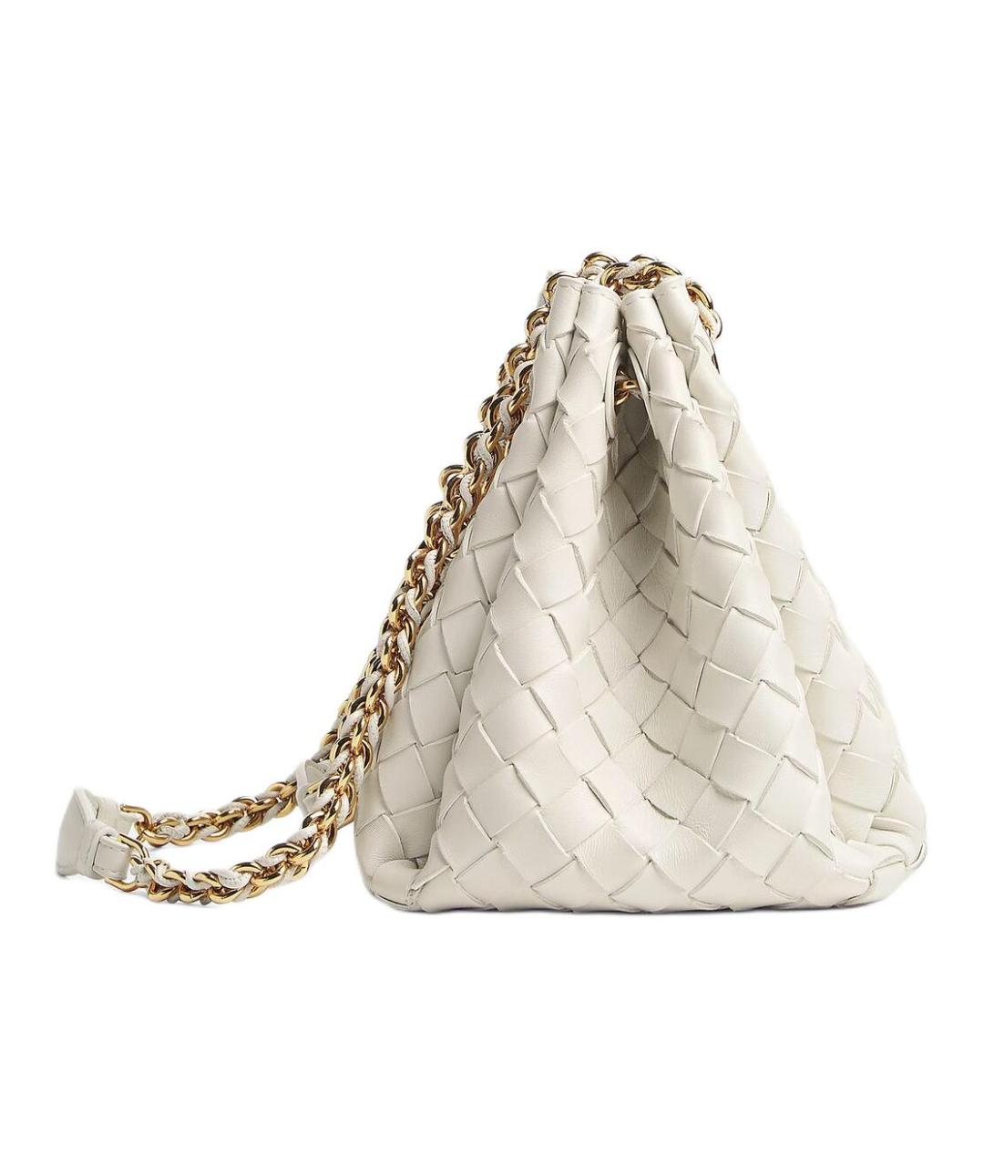 BOTTEGA VENETA Белая кожаная сумка через плечо, фото 3