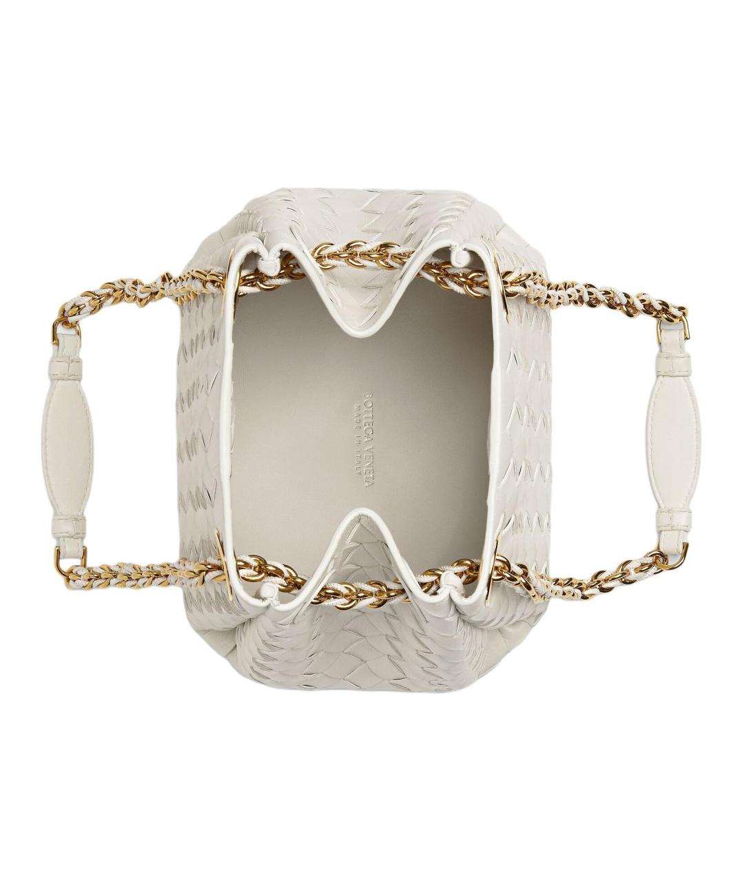 BOTTEGA VENETA Белая кожаная сумка через плечо, фото 2