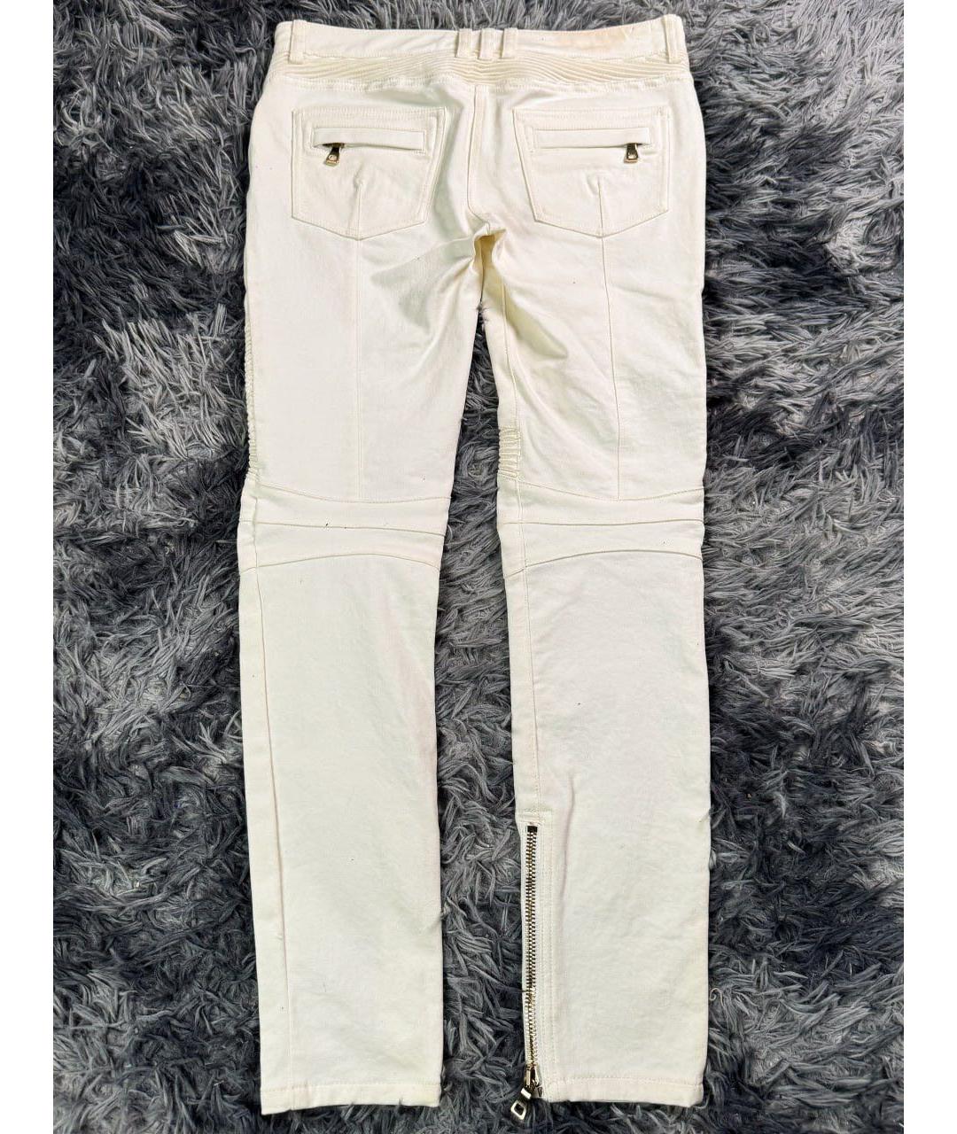 BALMAIN Белые хлопковые джинсы слим, фото 2