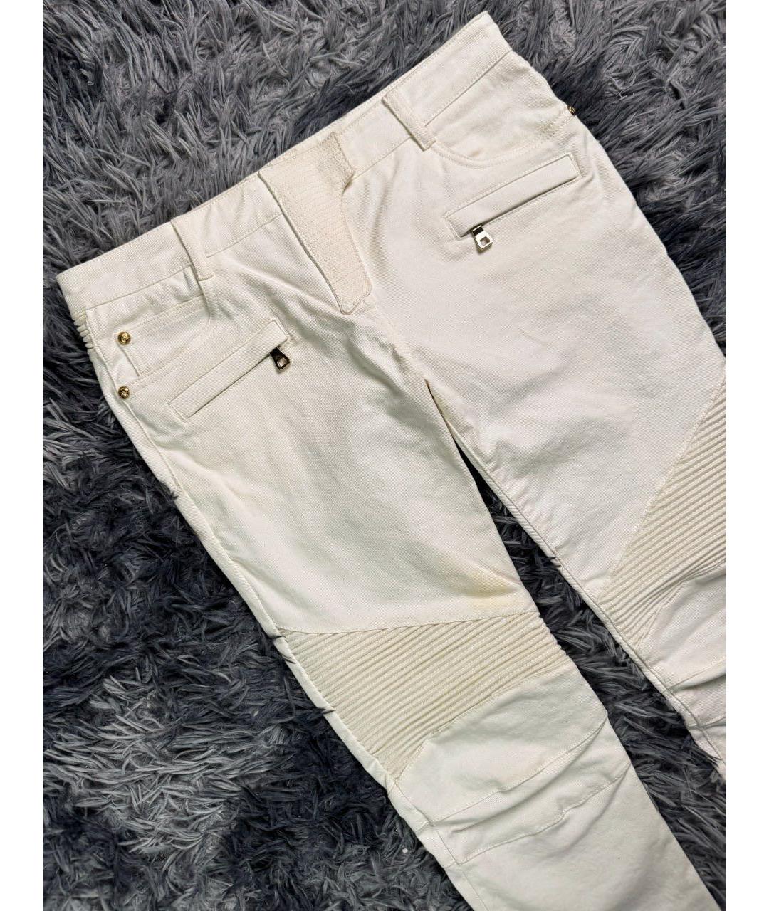 BALMAIN Белые хлопковые джинсы слим, фото 4