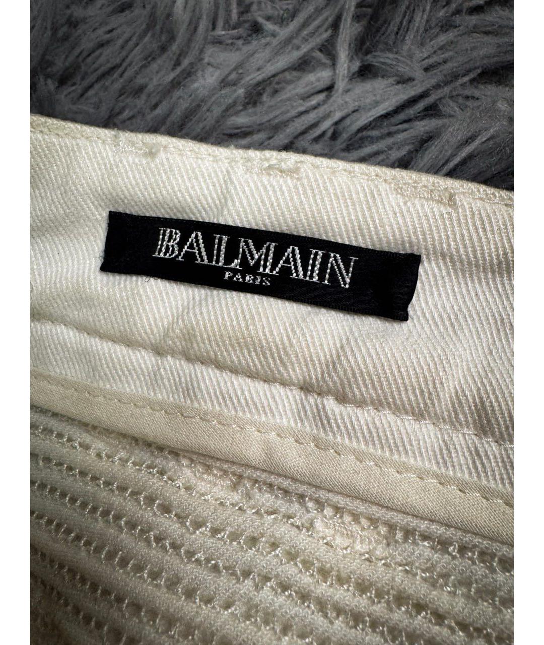 BALMAIN Белые хлопковые джинсы слим, фото 7