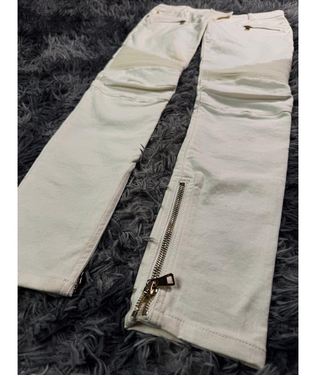 BALMAIN Белые хлопковые джинсы слим, фото 6