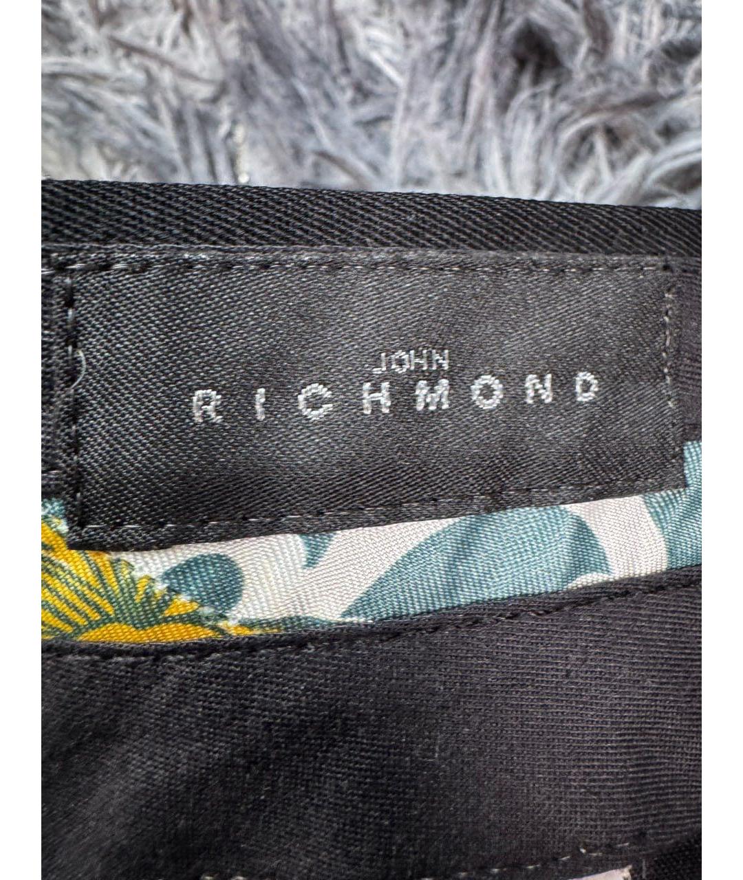 JOHN RICHMOND Черные шерстяные повседневные брюки, фото 7