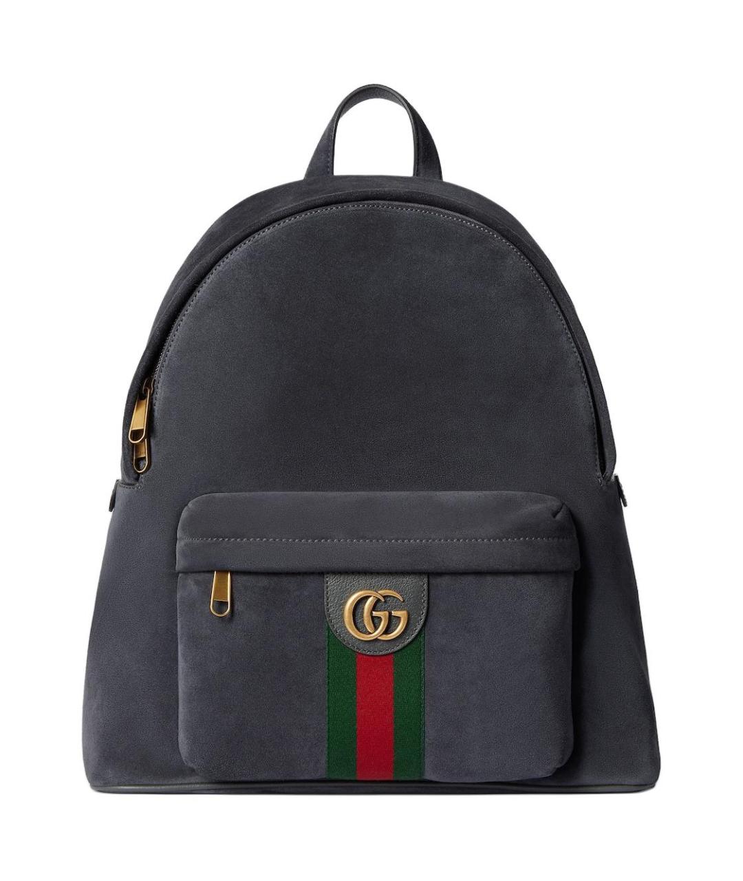 GUCCI Темно-синий замшевый рюкзак, фото 1