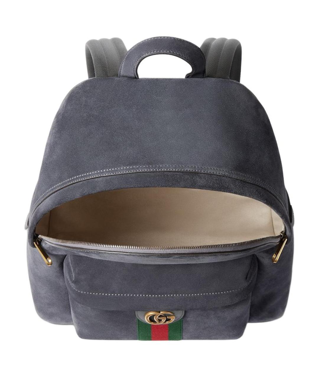 GUCCI Темно-синий замшевый рюкзак, фото 5