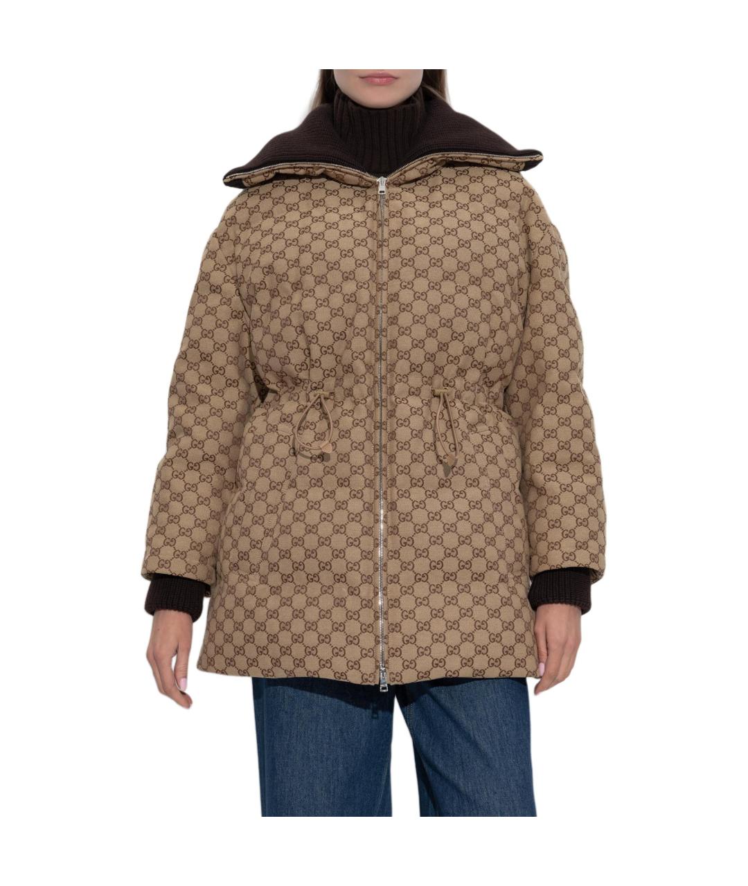 GUCCI Бежевый хлопковый пуховик, фото 4