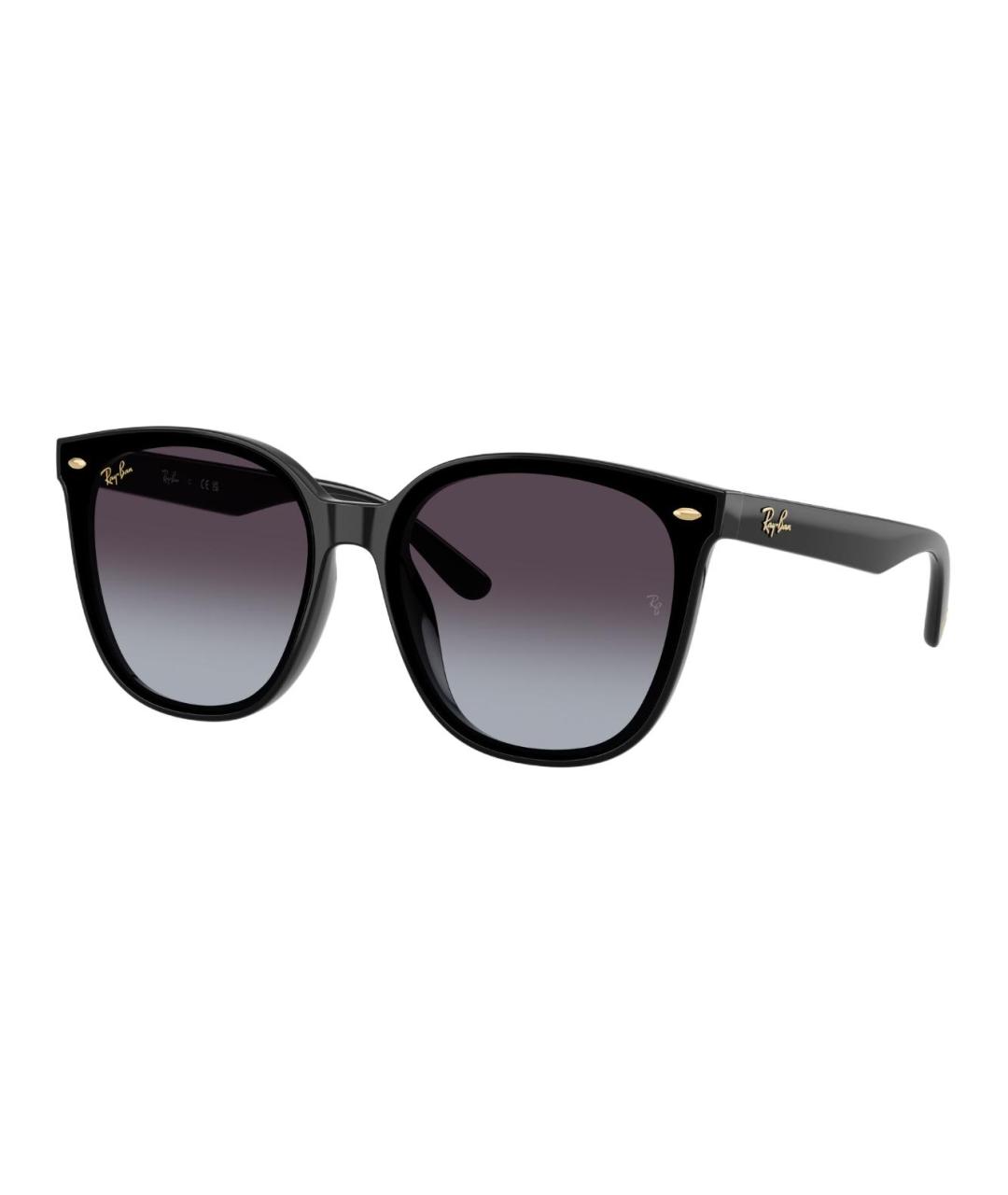RAY BAN Черные пластиковые солнцезащитные очки, фото 1