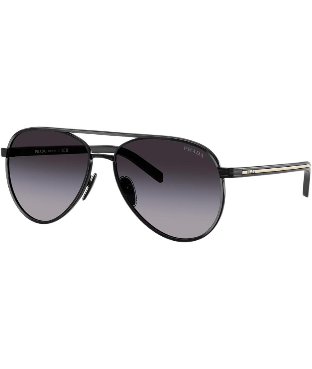 PRADA Черные металлические солнцезащитные очки, фото 1