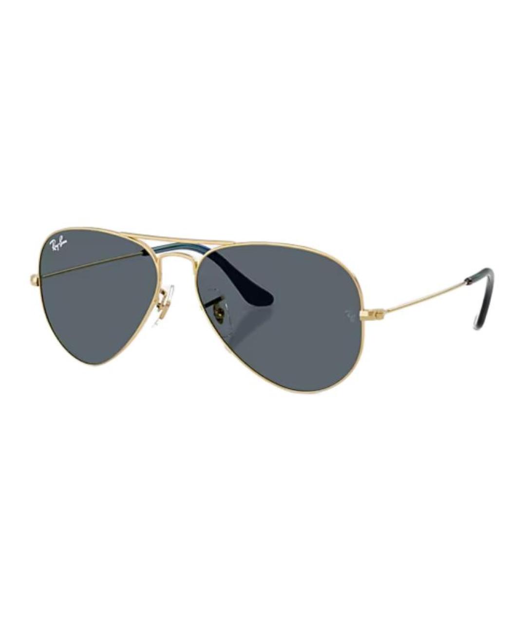 RAY BAN Золотые металлические солнцезащитные очки, фото 1