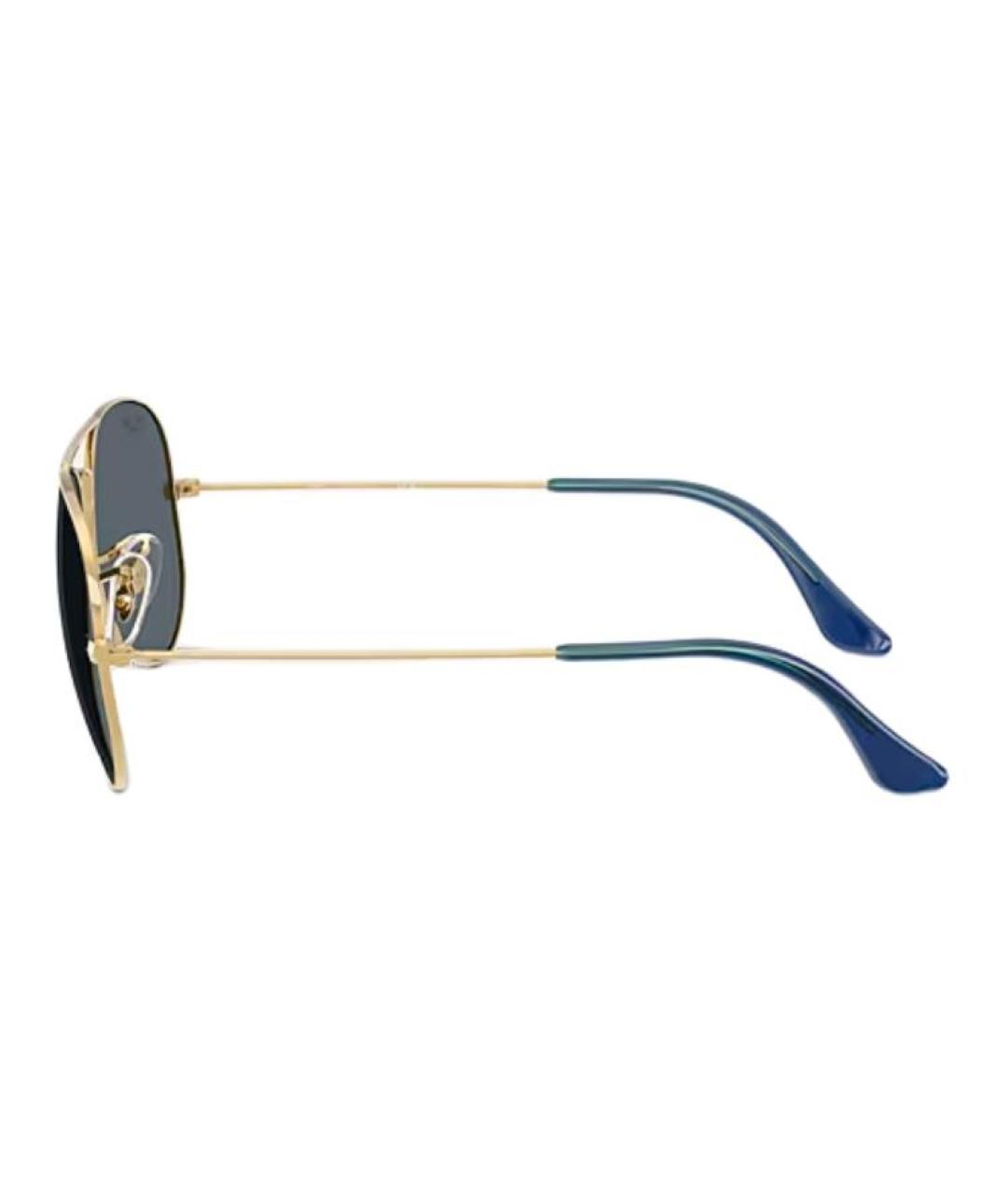 RAY BAN Золотые металлические солнцезащитные очки, фото 3