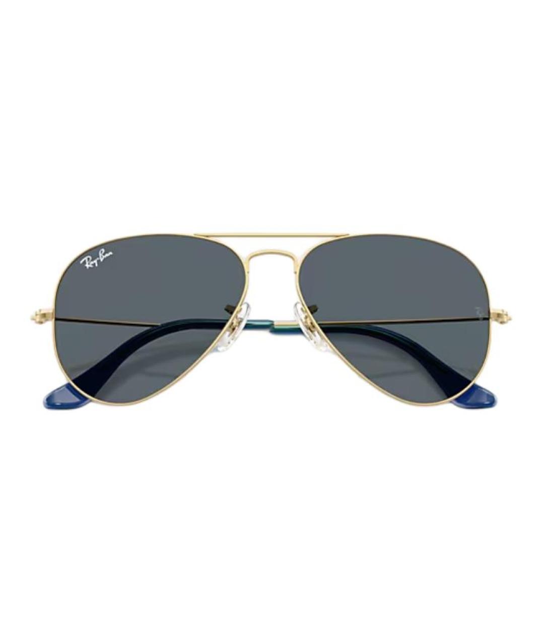 RAY BAN Золотые металлические солнцезащитные очки, фото 5