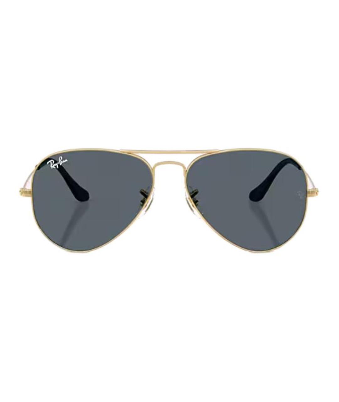 RAY BAN Золотые металлические солнцезащитные очки, фото 2