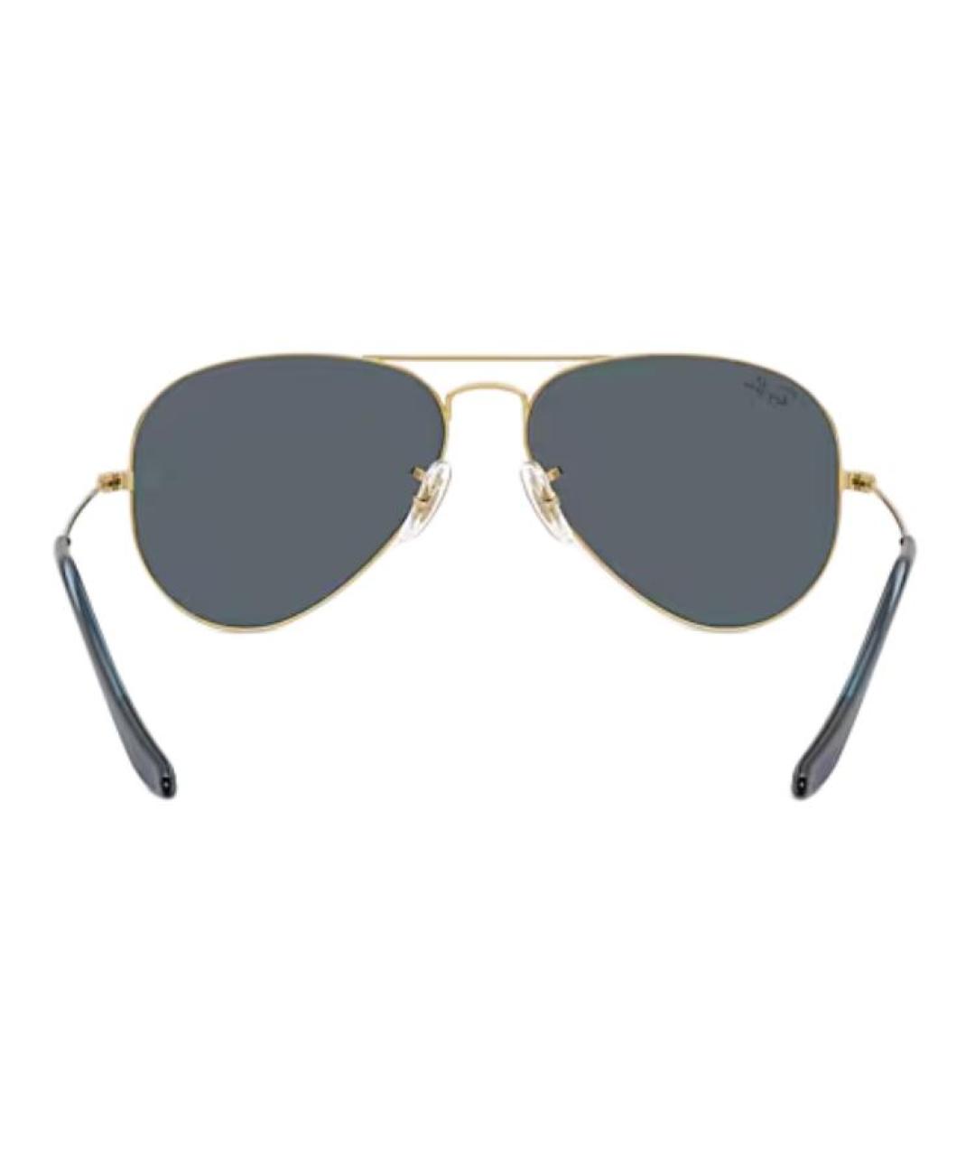 RAY BAN Золотые металлические солнцезащитные очки, фото 4