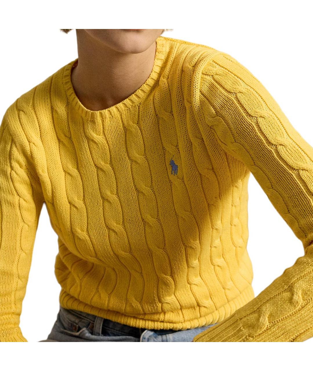 POLO RALPH LAUREN Желтый хлопковый джемпер / свитер, фото 2