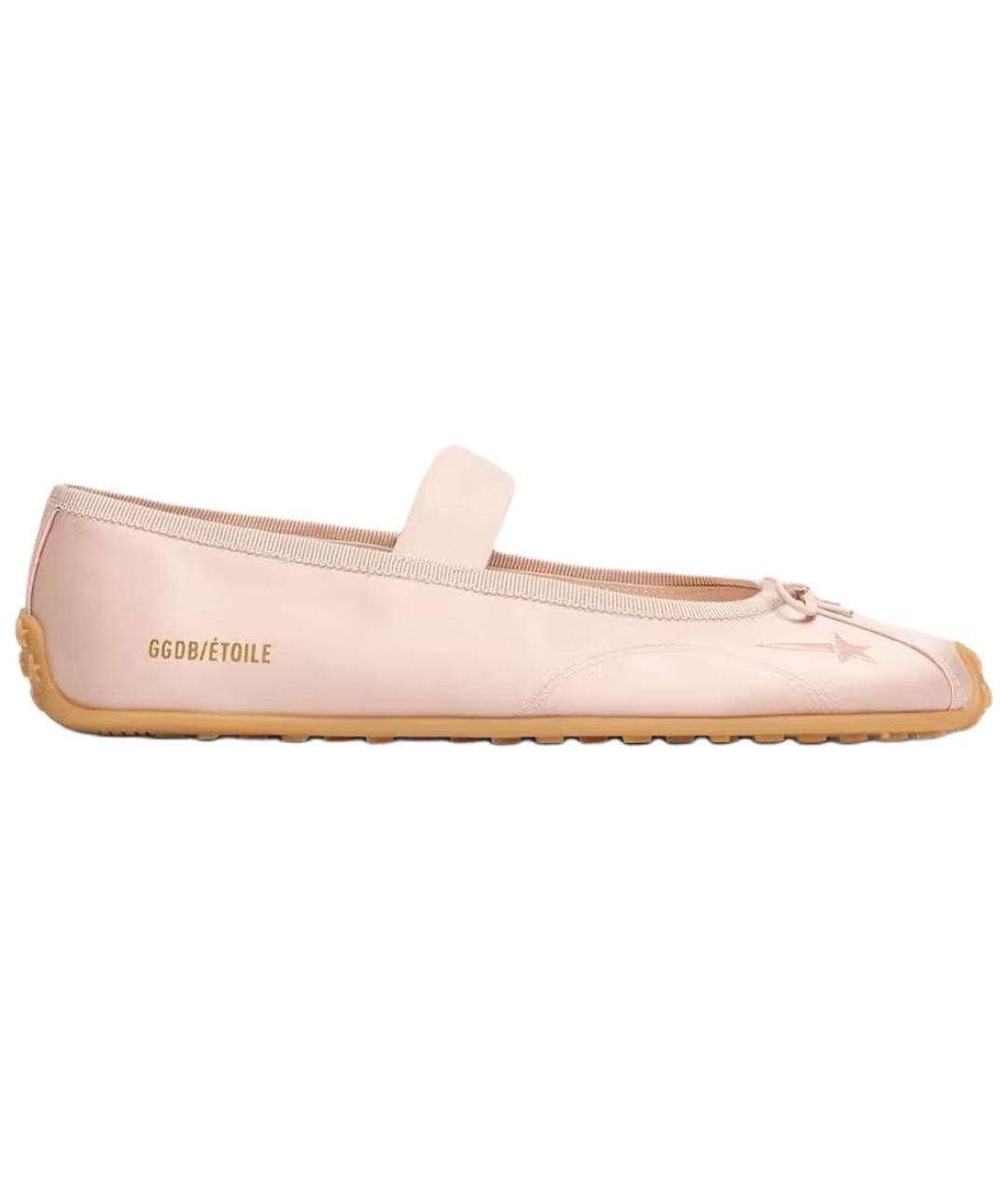 GOLDEN GOOSE Розовые текстильные балетки, фото 6