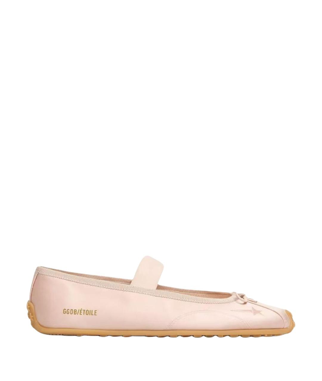 GOLDEN GOOSE Розовые текстильные балетки, фото 1