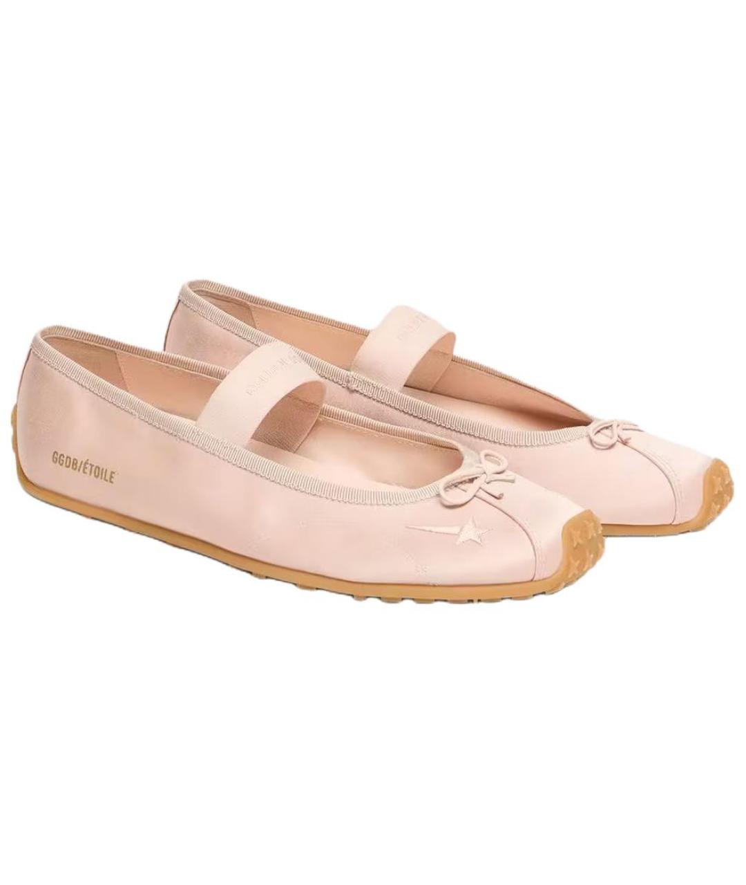GOLDEN GOOSE Розовые текстильные балетки, фото 3
