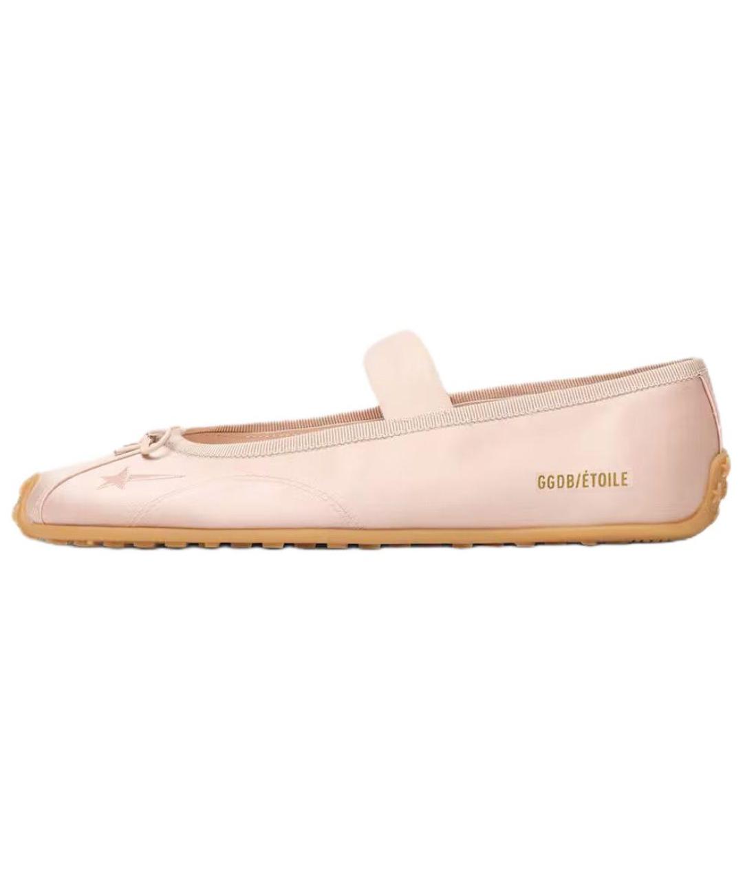 GOLDEN GOOSE Розовые текстильные балетки, фото 2