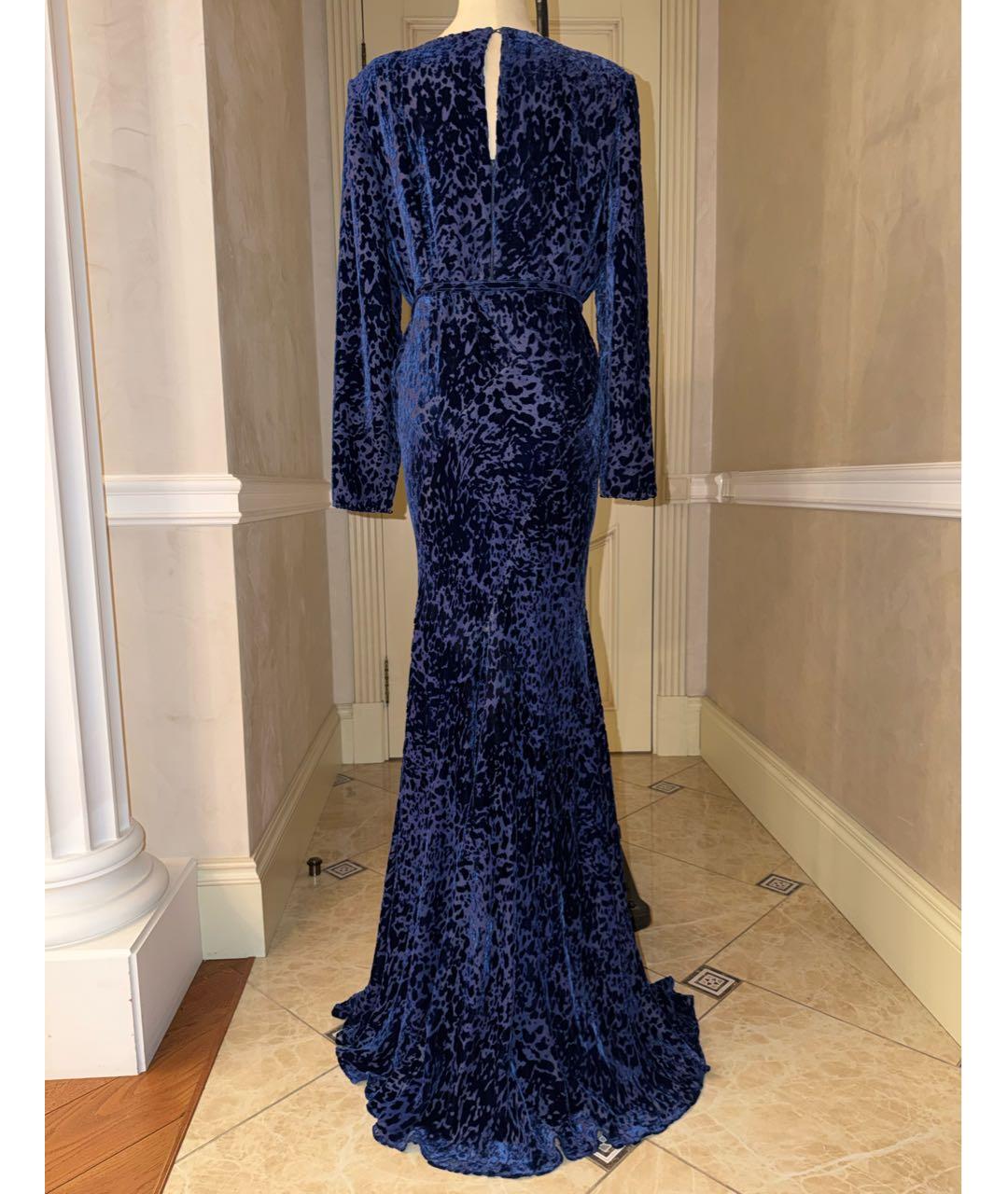 OSCAR DE LA RENTA Темно-синее вискозное вечернее платье, фото 3
