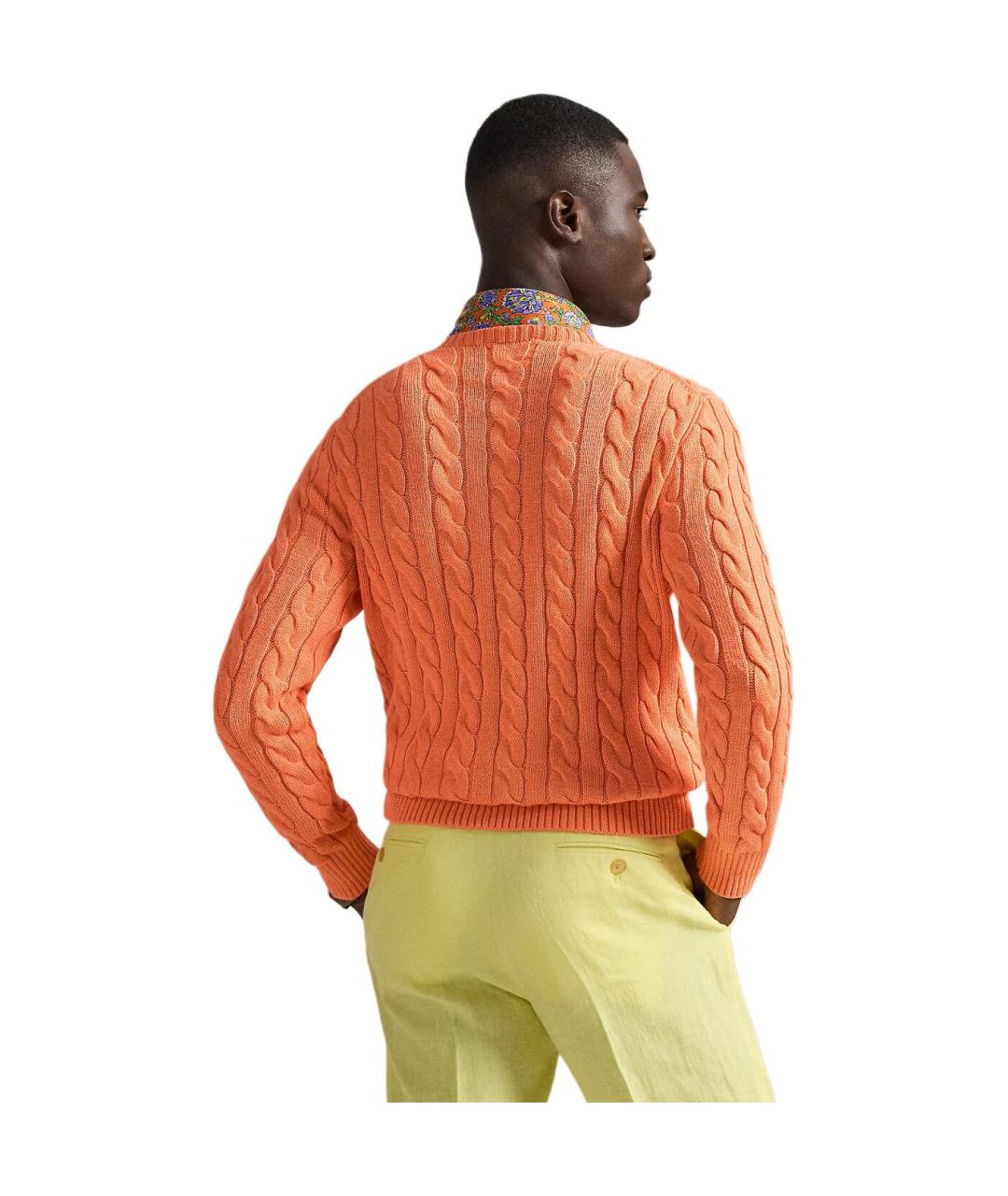 POLO RALPH LAUREN Оранжевый хлопковый джемпер / свитер, фото 5