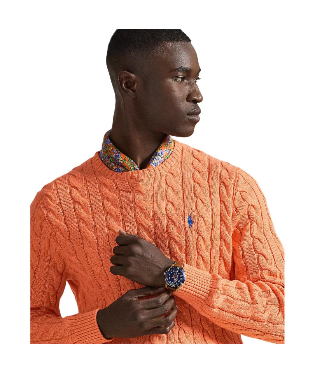 POLO RALPH LAUREN Оранжевый хлопковый джемпер / свитер, фото 4