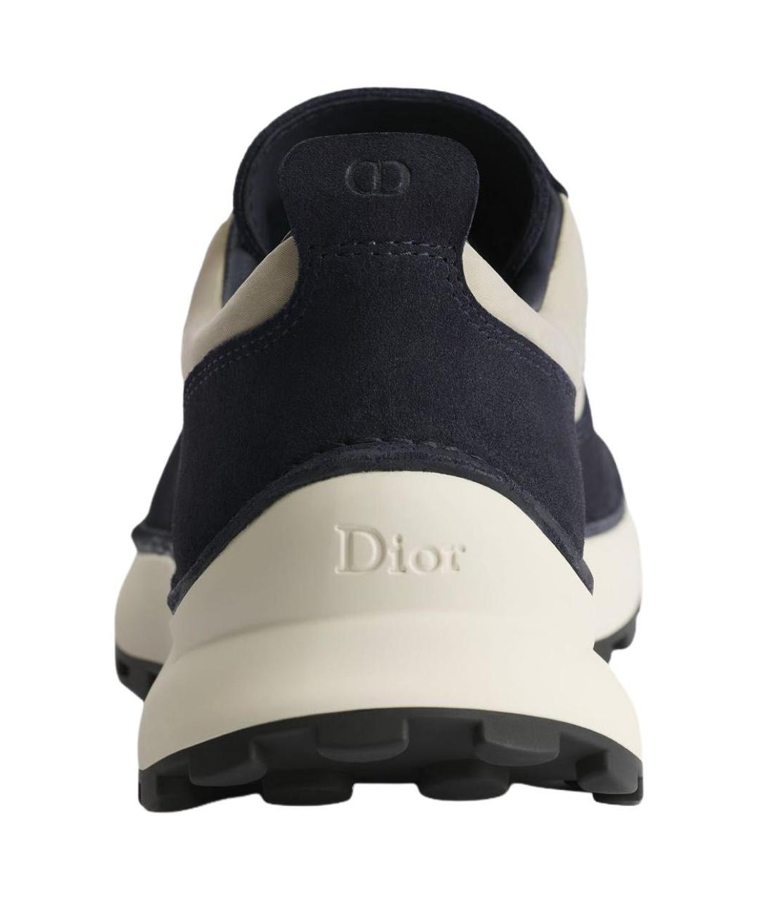 CHRISTIAN DIOR Темно-синие замшевые низкие кроссовки / кеды, фото 4