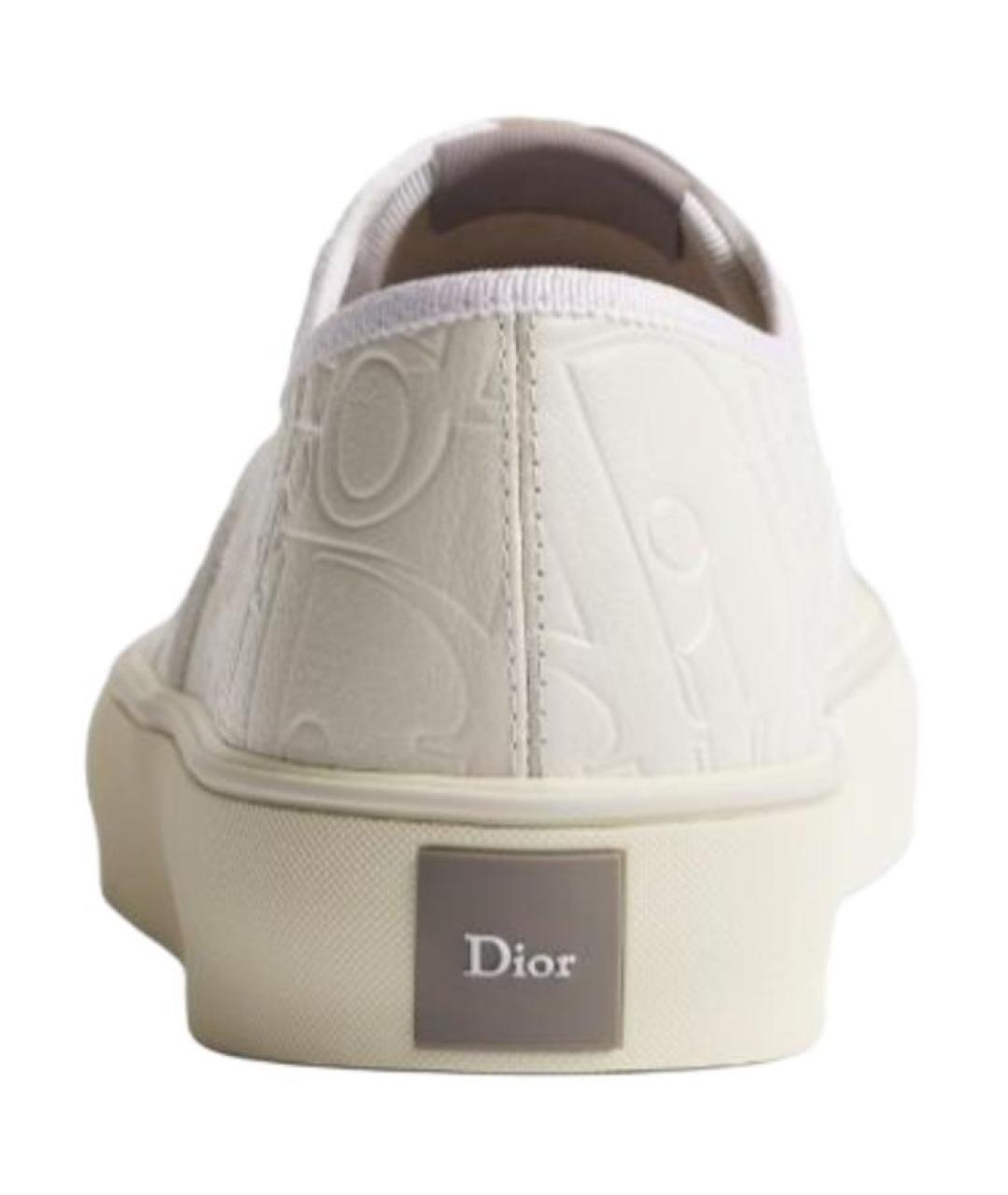 CHRISTIAN DIOR Белые кожаные низкие кроссовки / кеды, фото 4