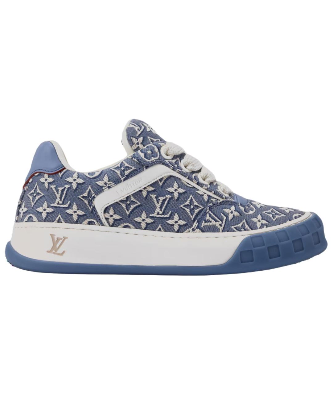 LOUIS VUITTON Синие текстильные низкие кроссовки / кеды, фото 6