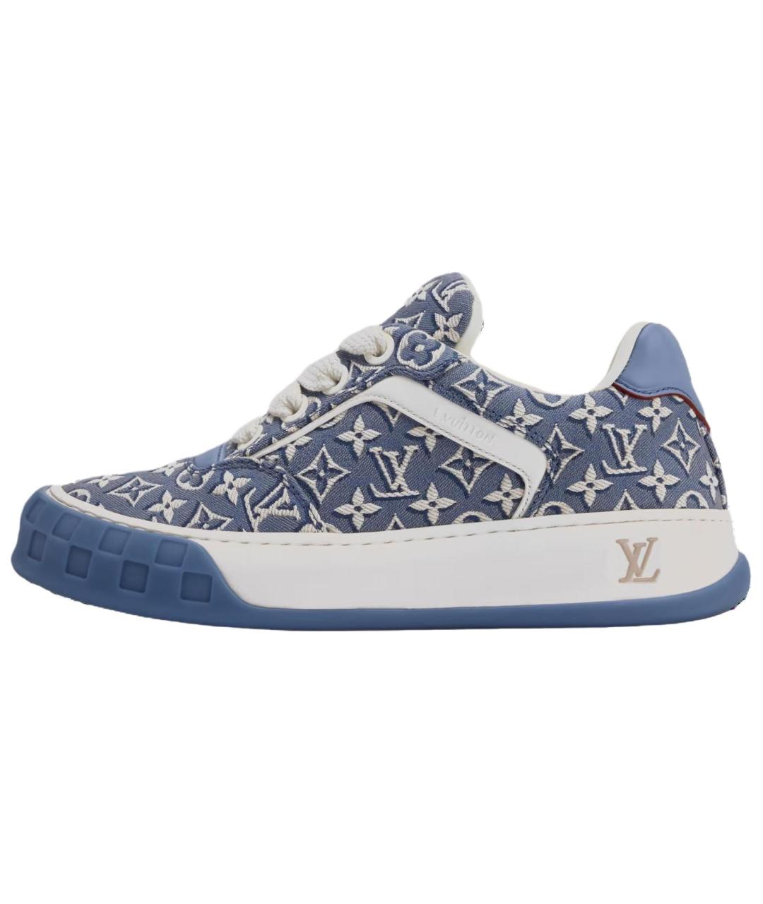 LOUIS VUITTON Синие текстильные низкие кроссовки / кеды, фото 2