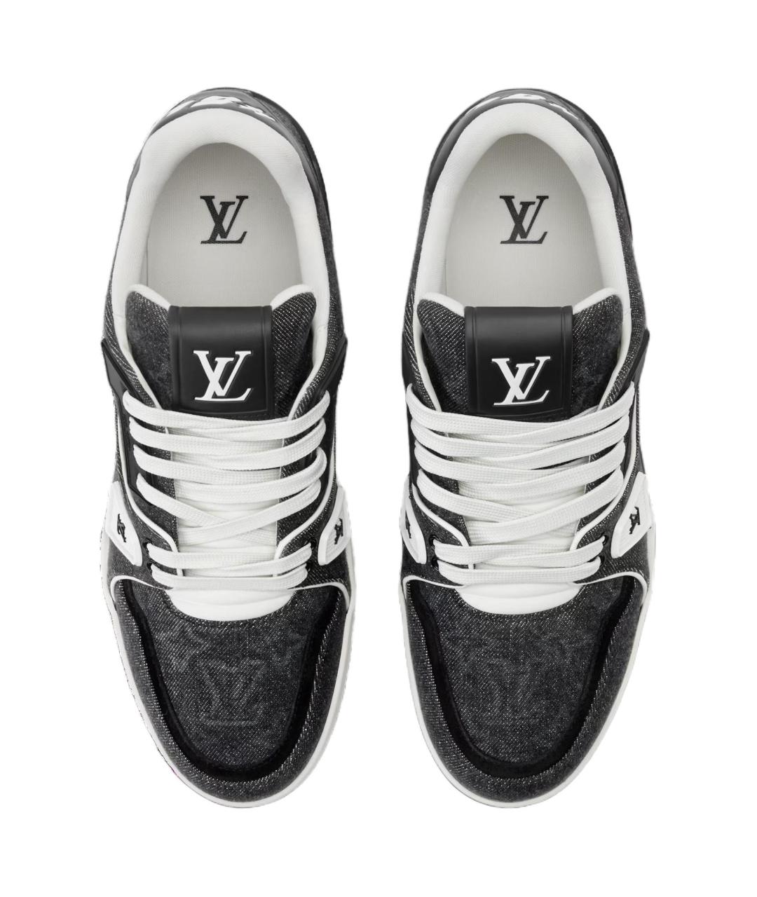 LOUIS VUITTON Черные текстильные низкие кроссовки / кеды, фото 4