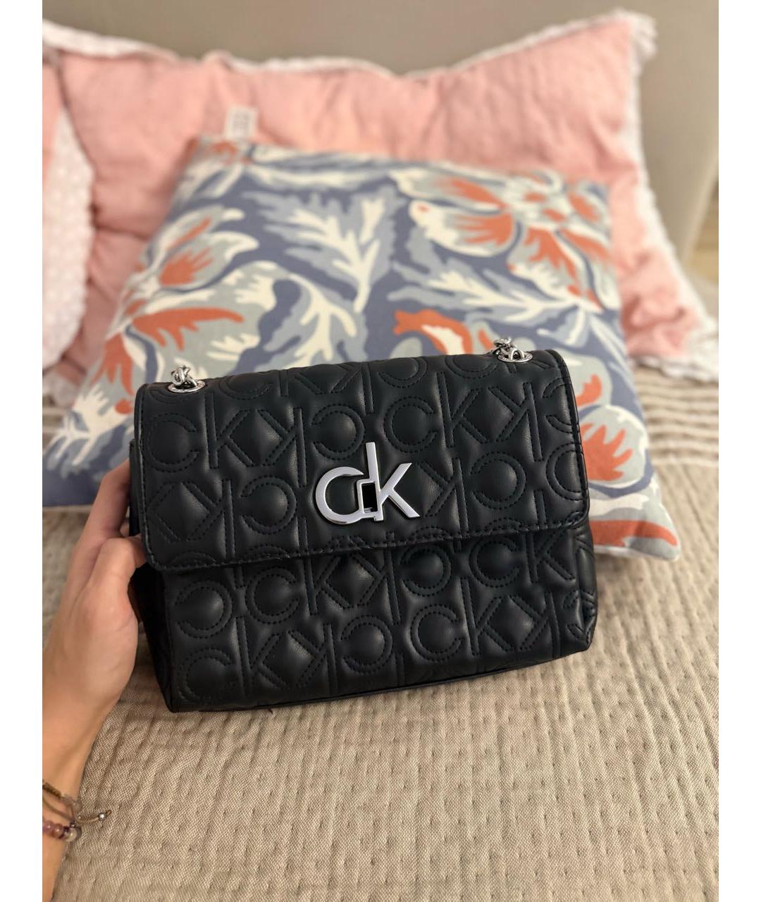 CALVIN KLEIN Черная сумка через плечо из искусственной кожи, фото 2