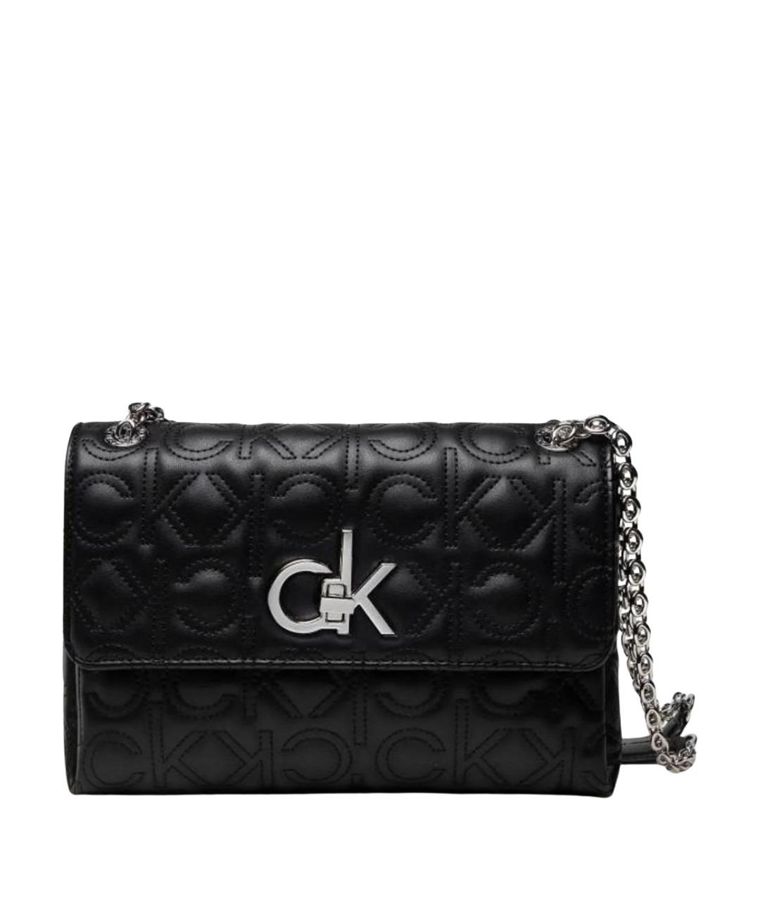CALVIN KLEIN Черная сумка через плечо из искусственной кожи, фото 1