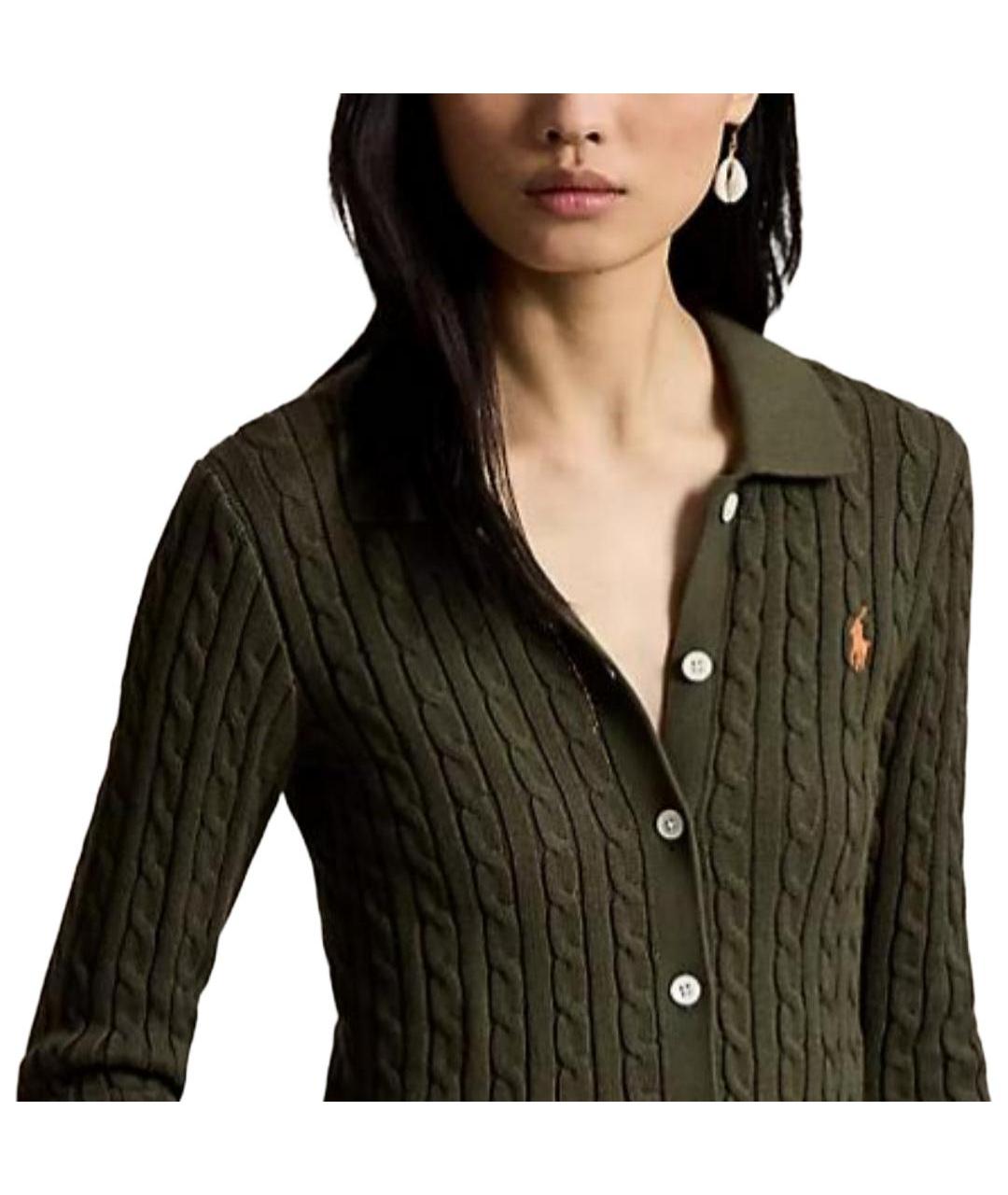 POLO RALPH LAUREN Зеленый хлопковый кардиган, фото 4