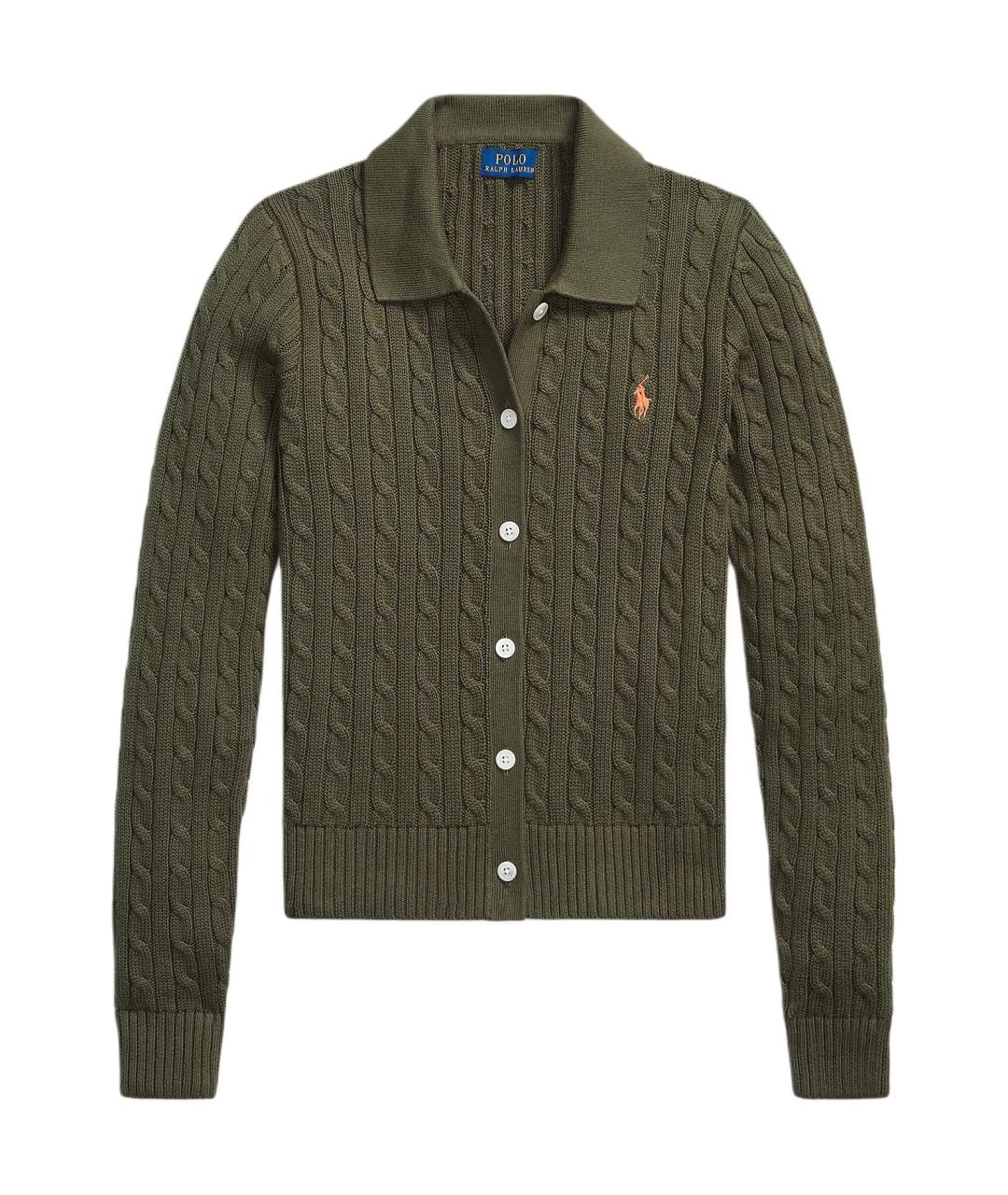 POLO RALPH LAUREN Зеленый хлопковый кардиган, фото 1