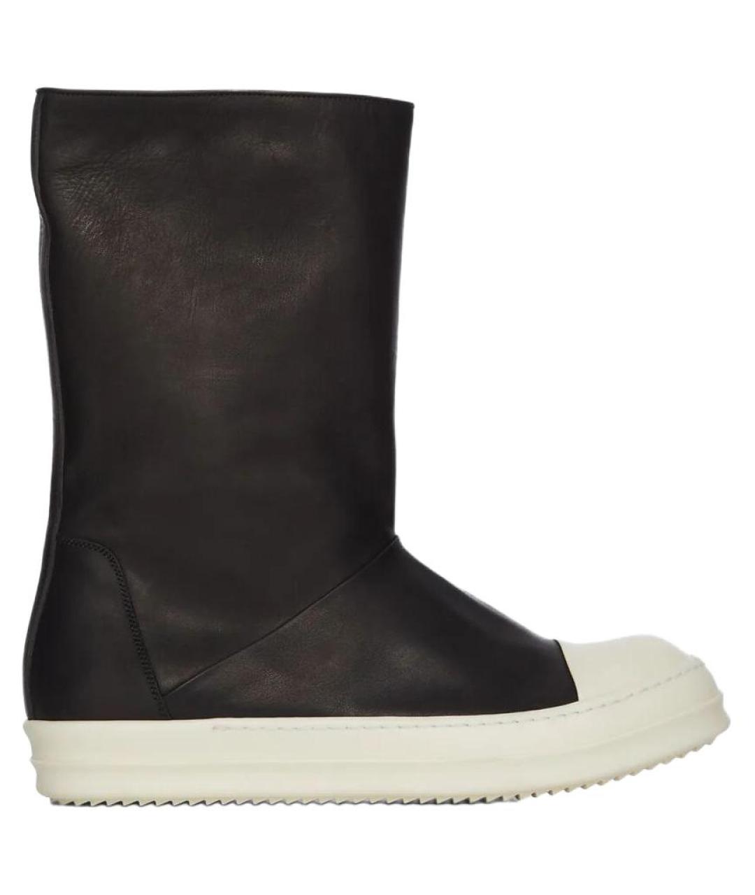 RICK OWENS Черные кожаные кроссовки, фото 1