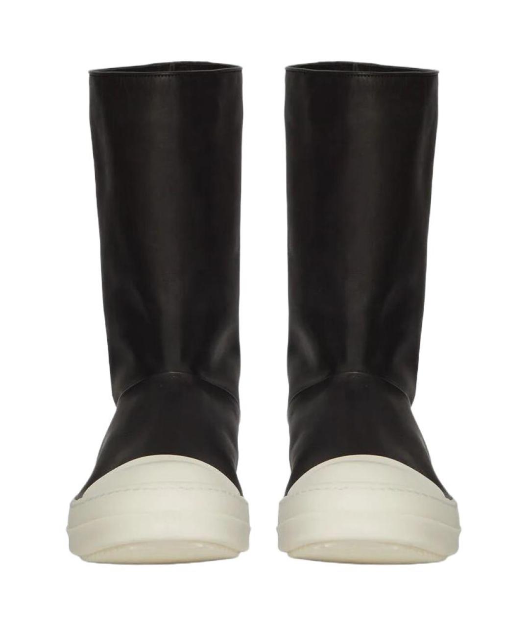 RICK OWENS Черные кожаные кроссовки, фото 4