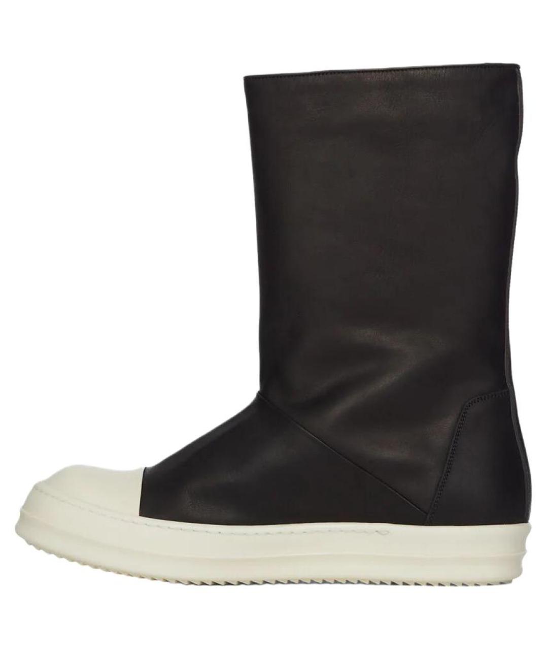RICK OWENS Черные кожаные кроссовки, фото 2