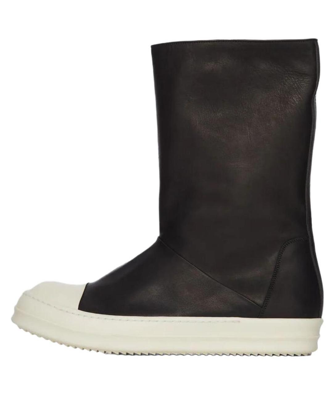 RICK OWENS Черные кожаные высокие ботинки, фото 2