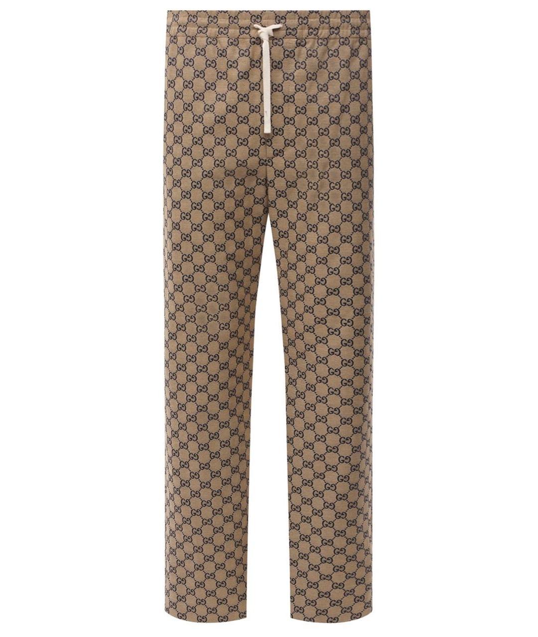 GUCCI Коричневые прямые брюки, фото 1