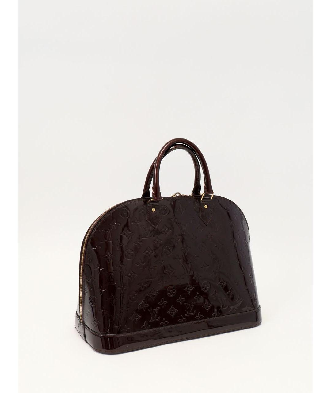LOUIS VUITTON Бордовая сумка с короткими ручками из лакированной кожи, фото 3