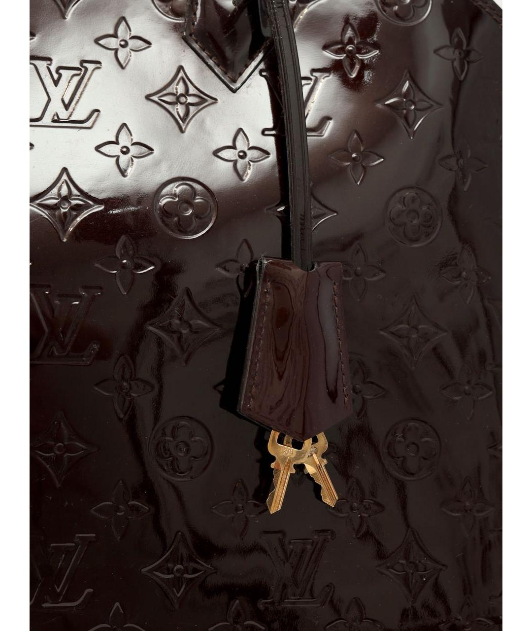 LOUIS VUITTON Бордовая сумка с короткими ручками из лакированной кожи, фото 4